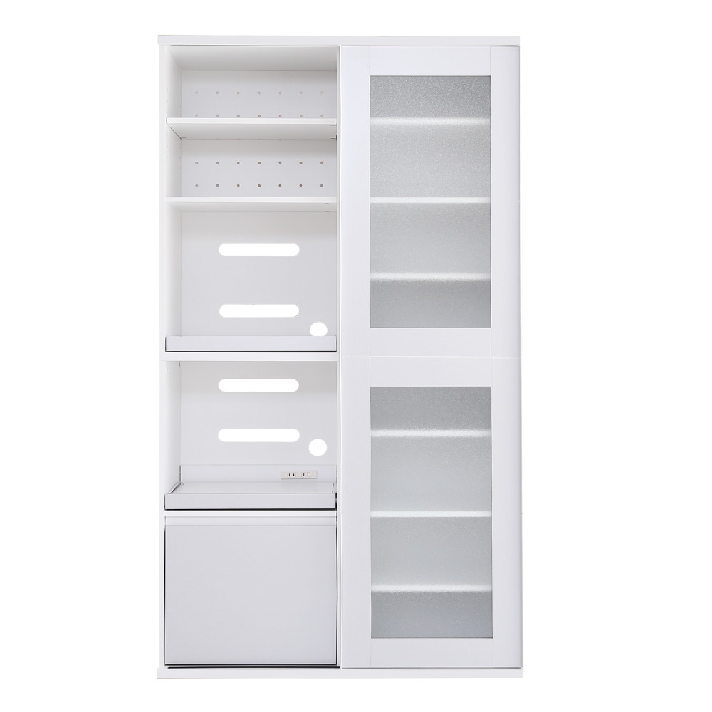 ガラス引戸食器棚 Lepre-ルプレ- SGDL-18100-SL シルバー | キッチン  