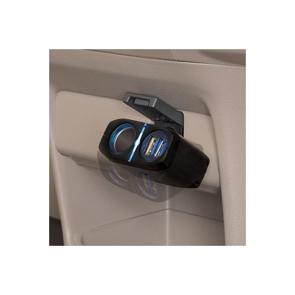 セイワ SEIWA 1DC+2USBダイレクトソケット ブラック Ｆ274