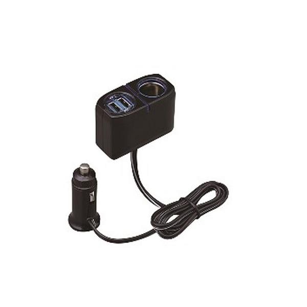 セイワ SEIWA 1DC+2USBコードソケット ブラック F275