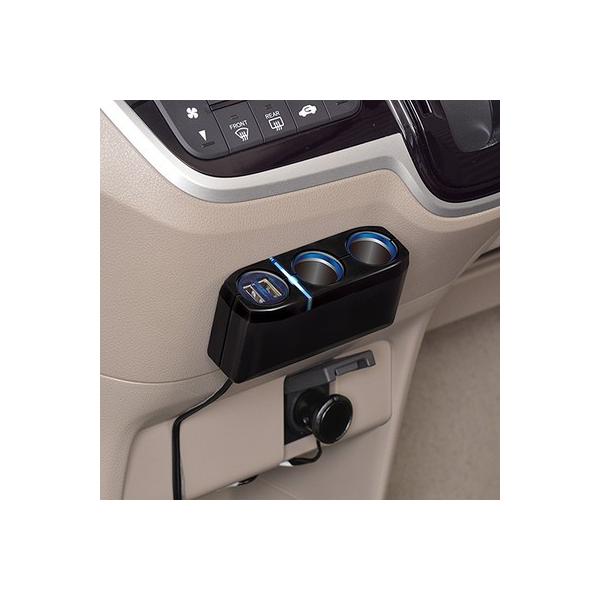 セイワ SEIWA 2DC+2USBコードソケット ブラック F277