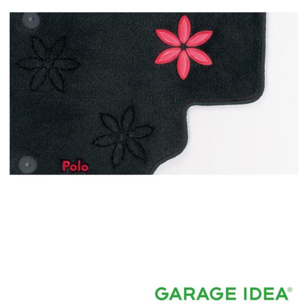 フォルクスワーゲン Volkswagen 純正アクセサリー New Polo ポロ フロアマット（フラワー）レッド J2GBM5R18FLR