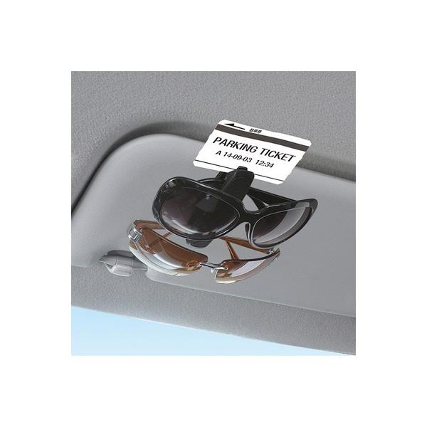 セイワ SEIWA ツインサングラスホルダー ブラック カーボン柄 W862