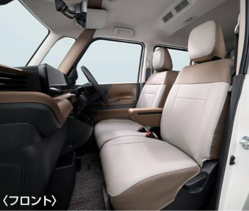 ルークス 革調シート全カバー(グレージュｘブラウン：1台分) H7900-7UA0C H7900-7UA1C BB1A BB2A BB5A BB6A 日産 純正 アクセサリー パーツ ROOX