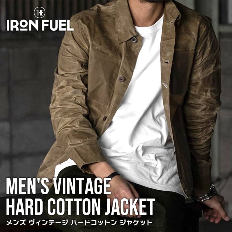 メンズ ヴィンテージ ハードコットン ジャケット ｜MEN'S VINTAGE HARD COTTON JACKET｜ハード コットン メンズ カッコいい ロゴ ジャケット 春 秋