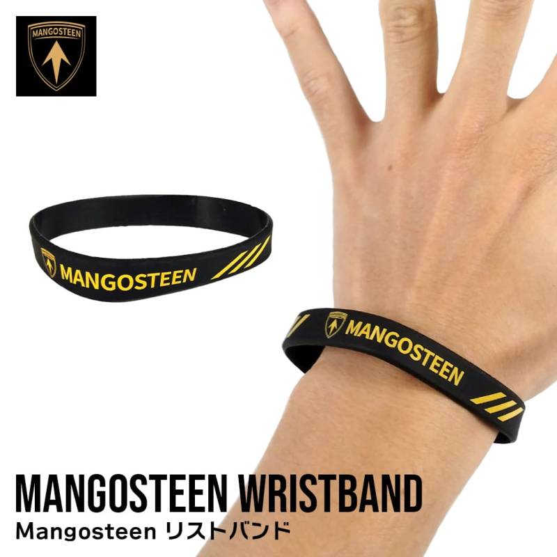 Mangosteen リストバンド|MANGOSTEEN WRISTBAND|スポーツ ファッション 雑貨 シリコン 防水 ブラック ロゴ おしゃれ