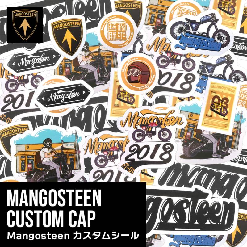 Mangosteen カスタムシール|MANGOSTEEN CUSTOM SEAL|ステッカー デコレーション スーツケース ノートPC スケボー ロゴ おしゃれ