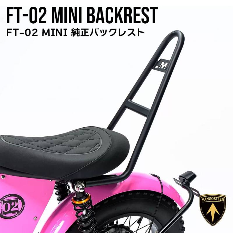 FT-02 MINI 純正バックレスト 車種専用設計 バイク 背もたれ スチールフレーム カスタム パーツ アクセサリー シンプル ブラック