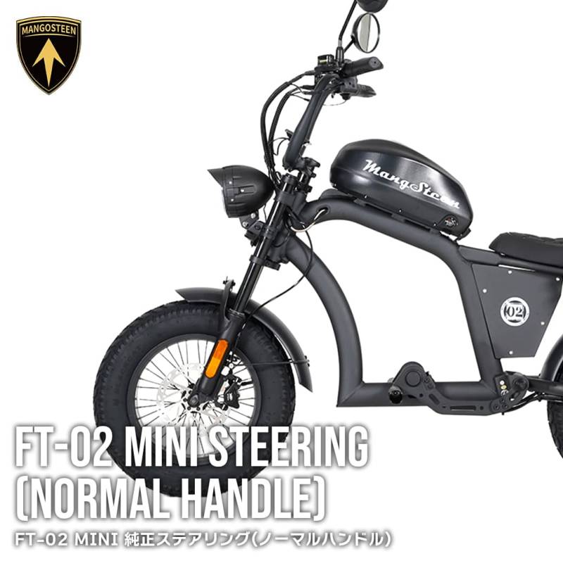 【ノーマルハンドル用】 FT-02 MINI 純正 ステアリング 車種専用設計 MANGOSTEEN 交換用パーツ バイク ハンドル 前輪 ブラック