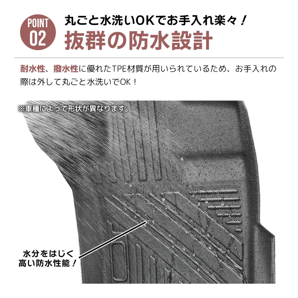 ★ 【ブラック・AT車専用】 3D フロアマット スズキ ジムニー ノマド 5ドア JC74W FC 3枚 3D立体成型 カーマット 傷つき防止 カスタム パーツ カー用品 フロント＋リア 汚れ防止 撥水 防水 水洗いOK