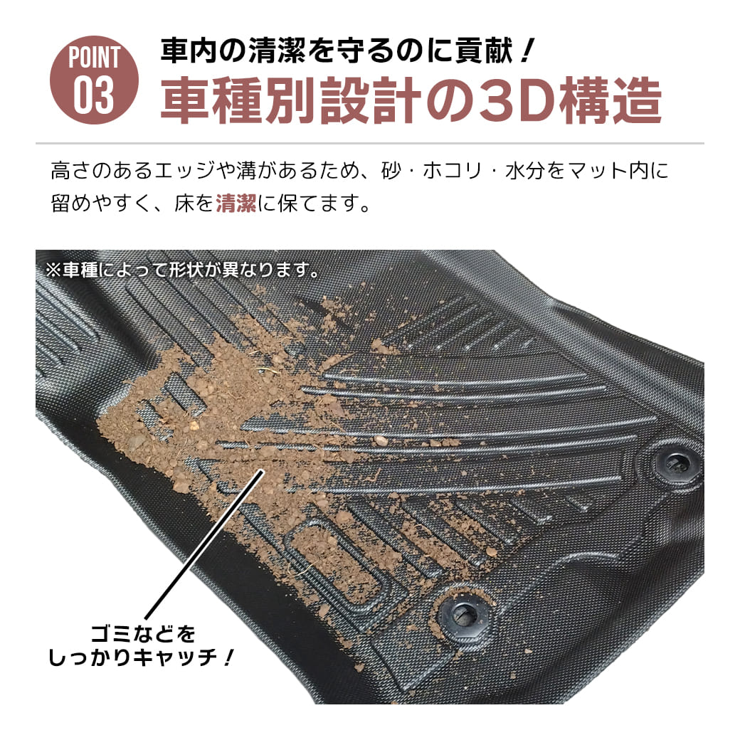 ★ 【ブラック・MT車専用】 3D フロアマット スズキ ジムニー ノマド 5ドア JC74W FC 3枚 3D立体成型 カーマット 傷つき防止 カスタム パーツ カー用品 フロント＋リア 汚れ防止 撥水 防水 水洗いOK