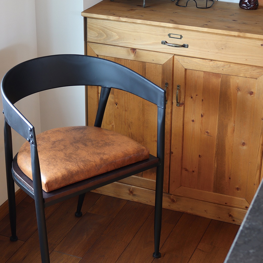 ダイニングチェア インテリア ダイニング リビング｜木 鉄 革 ヴィンテージ レトロ インダストリアル 男前 アンティーク チェア 椅子｜ヴィンテージ ウッド アイアン レザー チェア