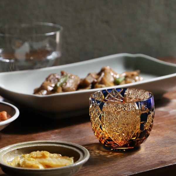 大場硝子 猪口 皇 瑠璃/琥珀 | メーカー別,あ行,大場硝子