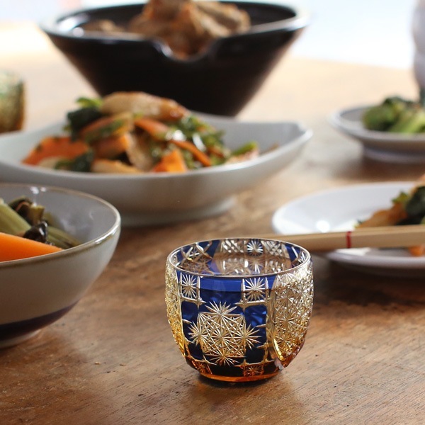 大場硝子 猪口 皇 瑠璃/琥珀 | メーカー別,あ行,大場硝子