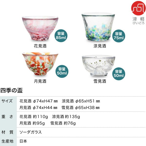 津軽びいどろ 四季の盃 石塚硝子 | メーカー別,あ行,アデリア