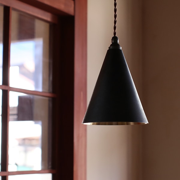 FUTAGAMI ペンダントランプ 円錐 長 黒ムラ 削り出し 真鍮 鋳肌 フタガミ ペンダントランプ 2個セット 50cm 黒ムラ 円錐 削り出し