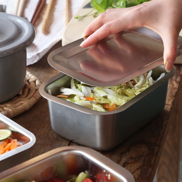 仔犬印 フラットエッジ 深型角バット 3点セット M(深型角バット・トレー・アミ)