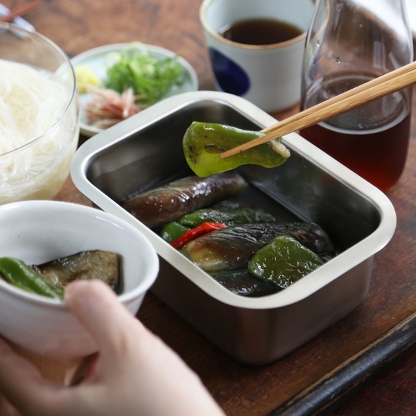 仔犬印 フラットエッジ 深型角バット 3点セット M(深型角バット・トレー・アミ)