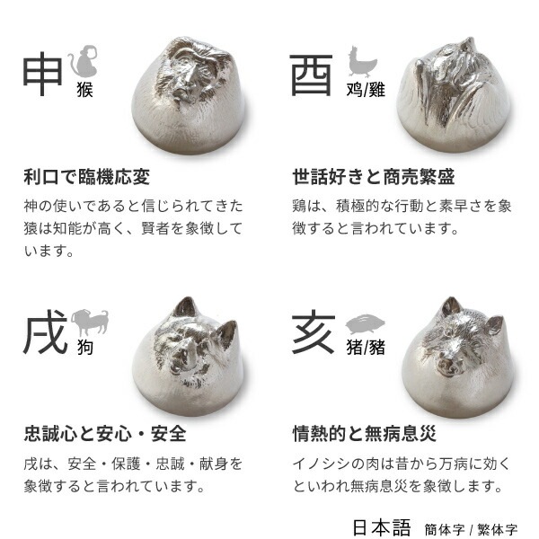 銀雅堂 縁起物 十二支 申・酉・辰 3個セット 雅覧堂×能作 干支の酒器 辰 | メーカー別,か行,雅覧堂 | がらんどう