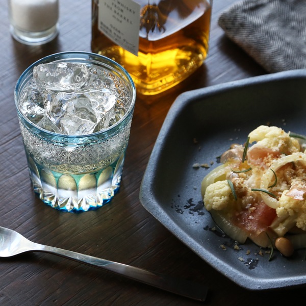 門脇硝子 ロックグラス ガランドウ 水色