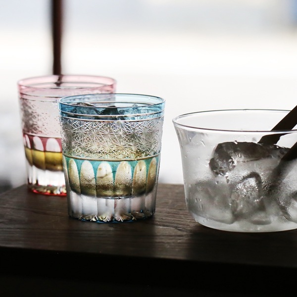 門脇硝子 ロックグラス ガランドウ 水色