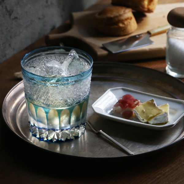 門脇硝子 ロックグラス ガランドウ 水色