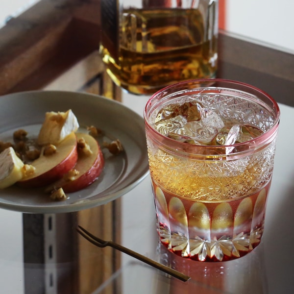 門脇硝子 ロックグラス ガランドウ 金赤