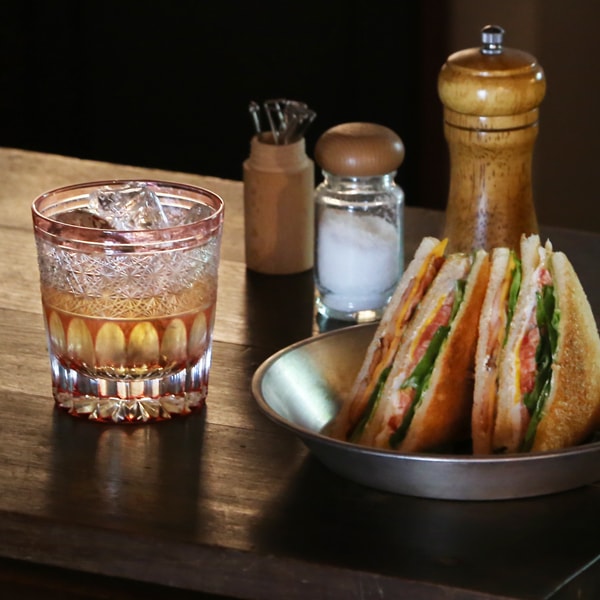 門脇硝子 ロックグラス ガランドウ 金赤