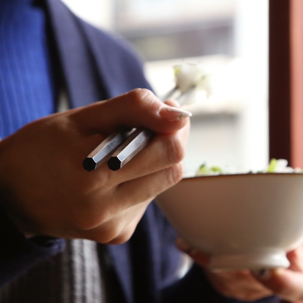 江戸木箸 青黒檀 利久箸 七角 中 大黒屋