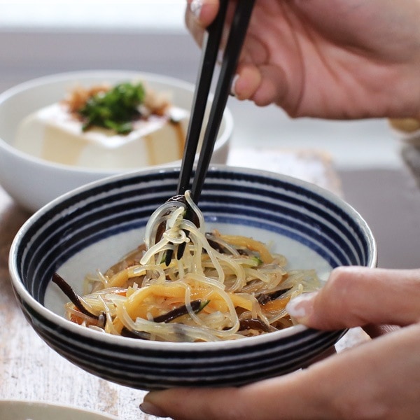 江戸木箸 青黒檀 利久箸 七角 中 大黒屋