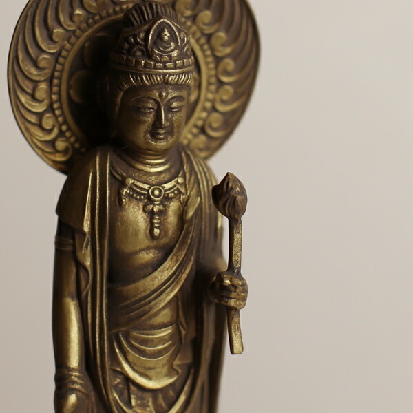 仏像 聖観音菩薩 16cm （古美金） 仏師：牧田秀雲 原型＿『天台宗・真言宗・臨済宗』 高岡銅器 (KKしょうかんのんぼさつ)