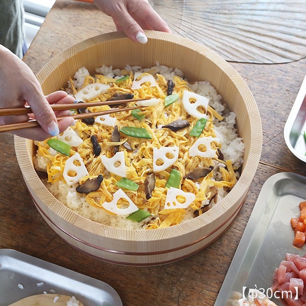 新品　木曽サワラおひつ　漆器　1尺(1升5合程) ご飯　ちらし寿司 木曽さわらのおひつ スリ漆