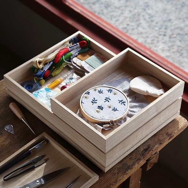 山の形 桐のトレイ M 浅