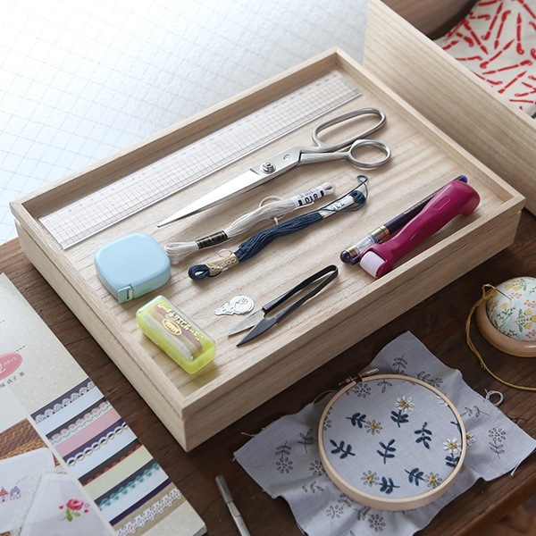 山の形 桐のトレイ M 浅