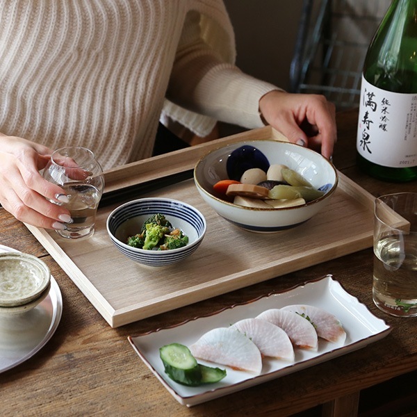 山の形 桐のトレイ M 浅