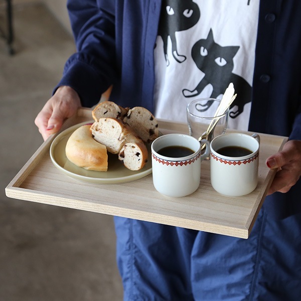 山の形 桐のトレイ M 浅