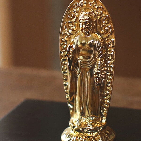 仏像】 阿弥陀如来 小 7.3 （純金メッキ） | 仏具,仏像(金属製