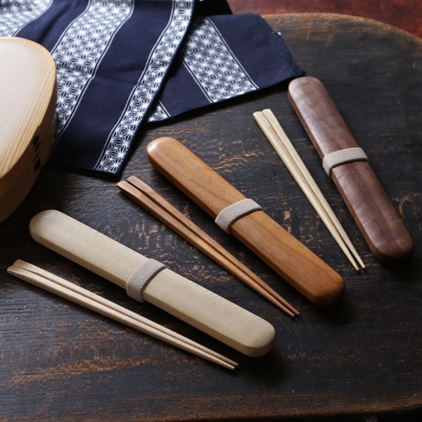 薗部産業 箸セット 中 めいぼく箸(桜)/はしばこ(Cherry)