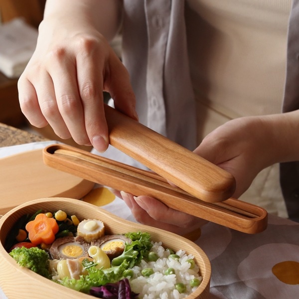 薗部産業 箸セット 中 めいぼく箸(桜)/はしばこ(Cherry)