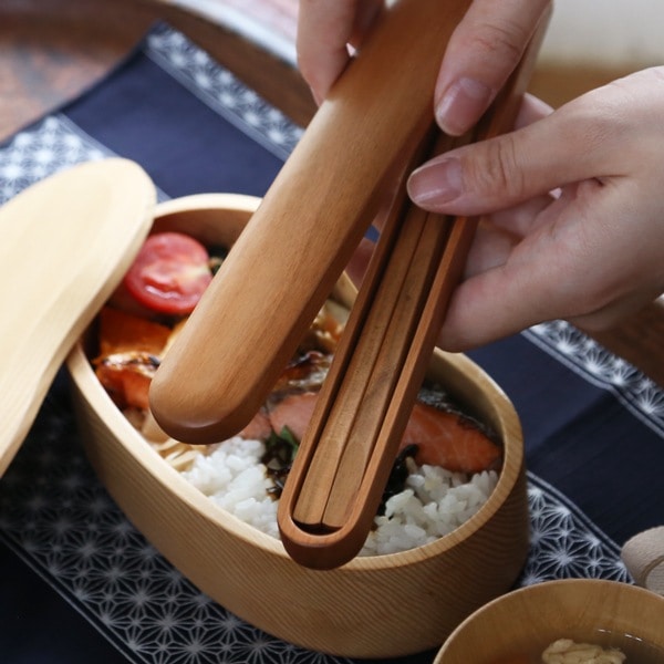 薗部産業 箸セット 中 めいぼく箸(桜)/はしばこ(Cherry)