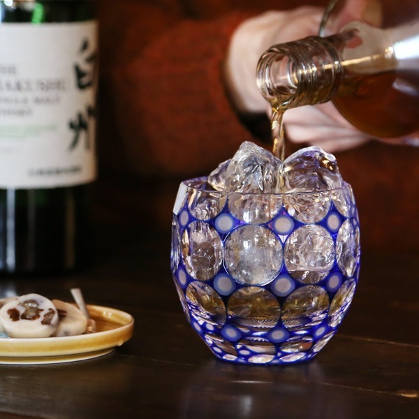 小樽切子 大珠ワイングラス 瑠璃 深川硝子工芸 | メーカー別,は