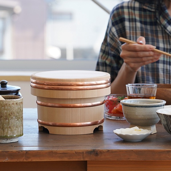 山一 江戸びつ 15cm (しゃもじ付)