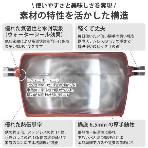 3合炊き キッチン・日用品・その他 オレンジ 蓋付き鍋 ウォーター