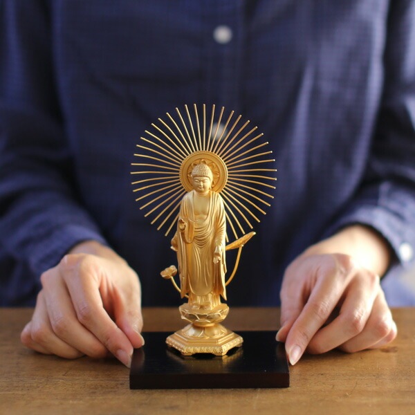 阿弥陀如来御東　本金メッキ　仏像セット 阿弥陀如来御東本金メッキ仏像セット