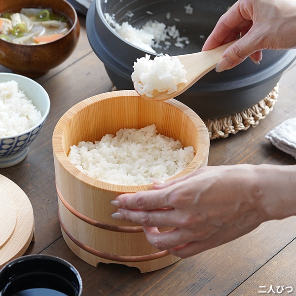 国産天然サワラ材 寿司桶 飯台 30センチ 4合用 寿司桶 天然木 – 和風