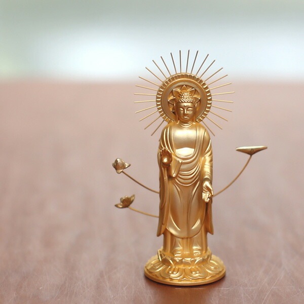仏像】 阿弥陀如来 御東用 10.5cm （純金メッキ） | 仏具,仏像(金属