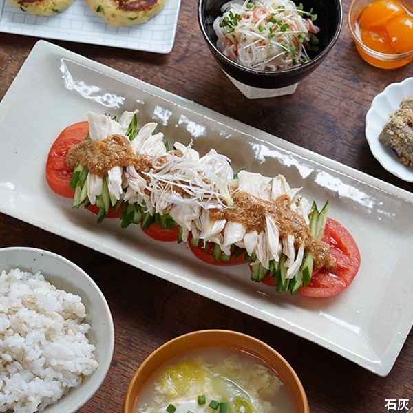 東屋 長角皿 松灰 | メーカー別,あ行,東屋 | がらんどう｜手仕事品の