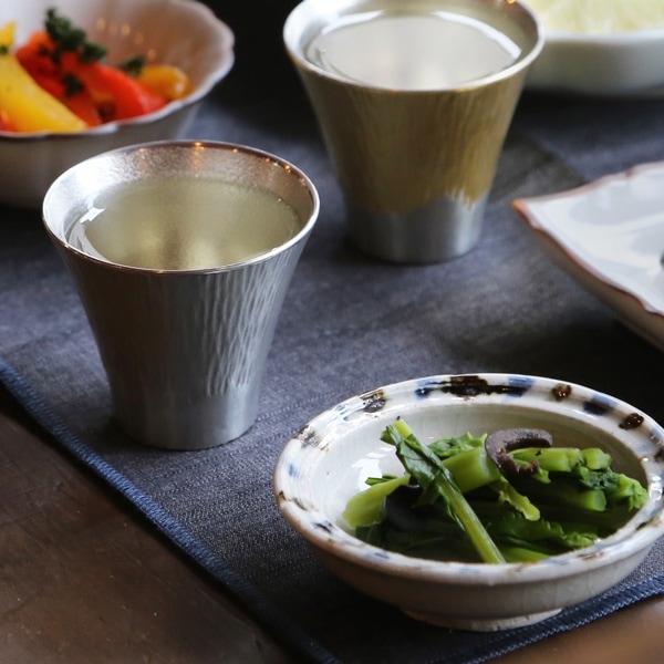 大阪錫器　片口　酒器　② 大阪錫器 片口セット 片口 白×ぐい呑 白・金 | メーカー別,あ行