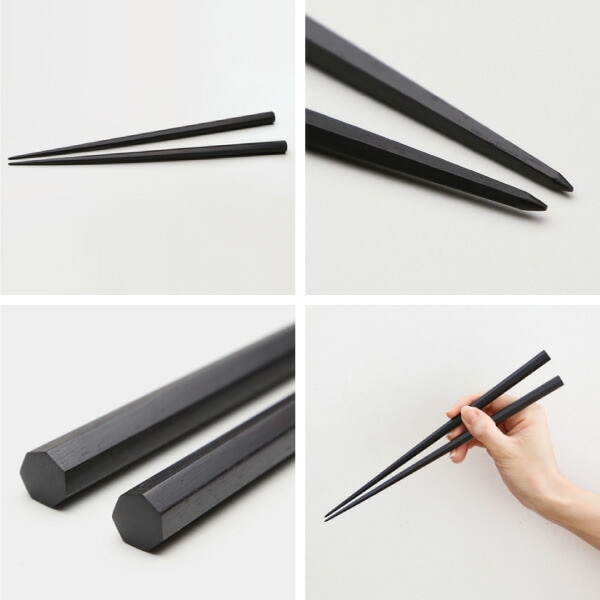 江戸木箸 縞黒檀_七五削り箸 大 大黒屋