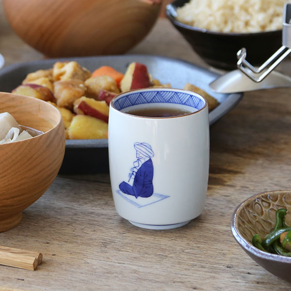 上出長右衛門窯 湯呑 笛吹 ヘビ使い | メーカー別,か行,上出長右衛門窯