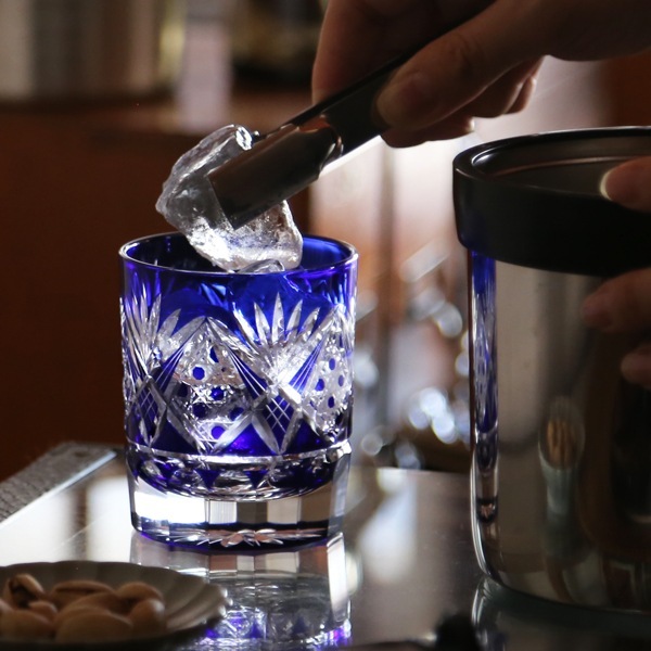 田島硝子 オールド 八角籠目紋・菊底（ルリ） | メーカー別,た行